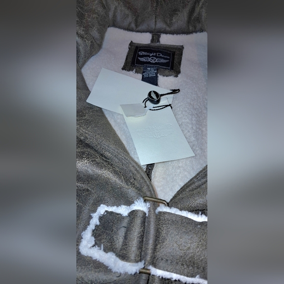 Straight Down Brown with Cream Sherpa Lining Fall/Winter Jacket NWT - Picture 7 of 9